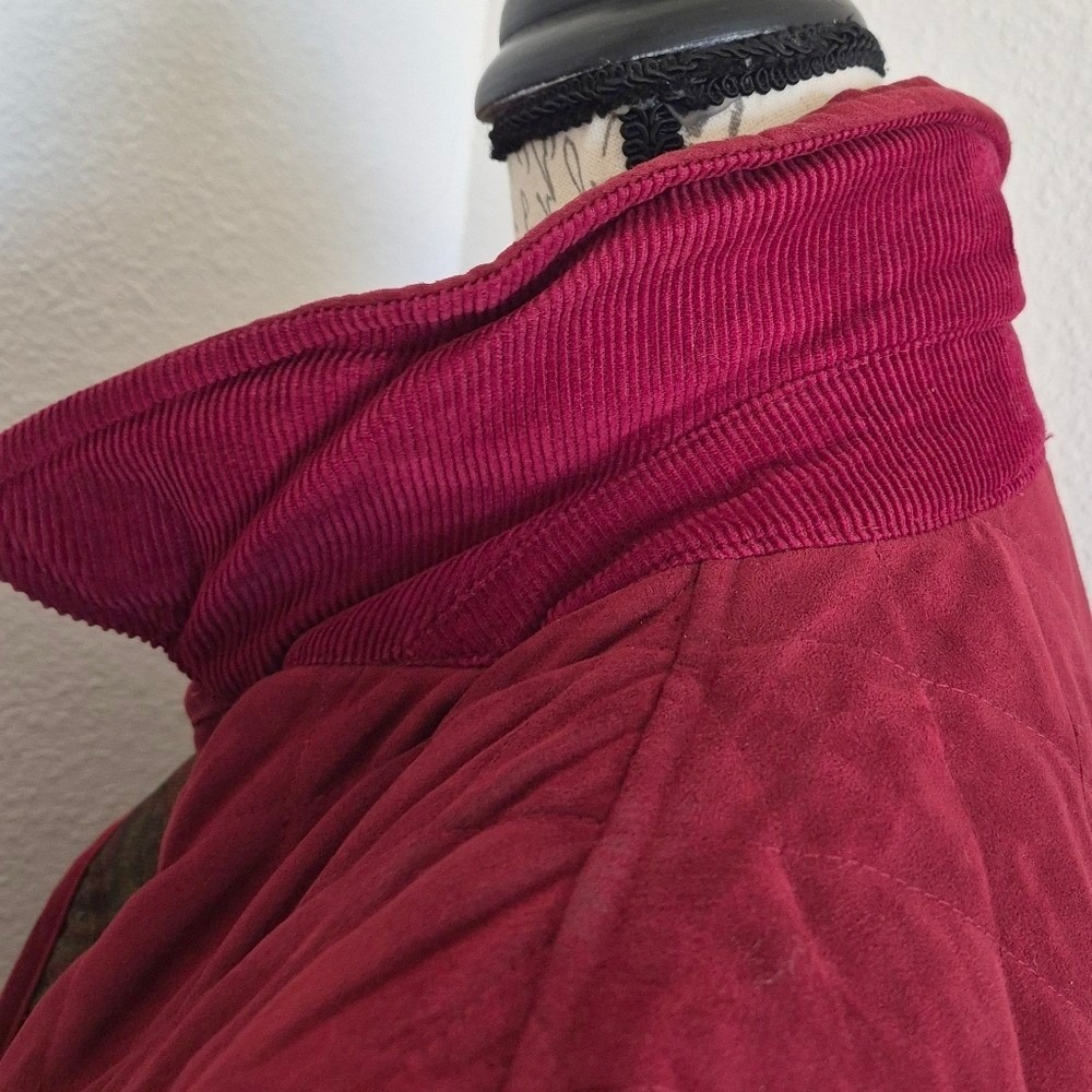 Vintage Talbots Red Quilted Jacket Barn Coat Paisley Lined M Classic Preppy - Picture 14 of 17